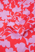 Bold Floral Silhouette Print Ruffle Collar Drop Waist Mini Dress